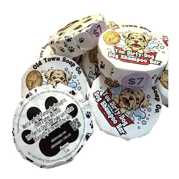 Old Town Soap Co. "You Dirty Dog" Dog Shampoo Bar Dog Puppy Wash Bath Soap - Picture 2 of 5